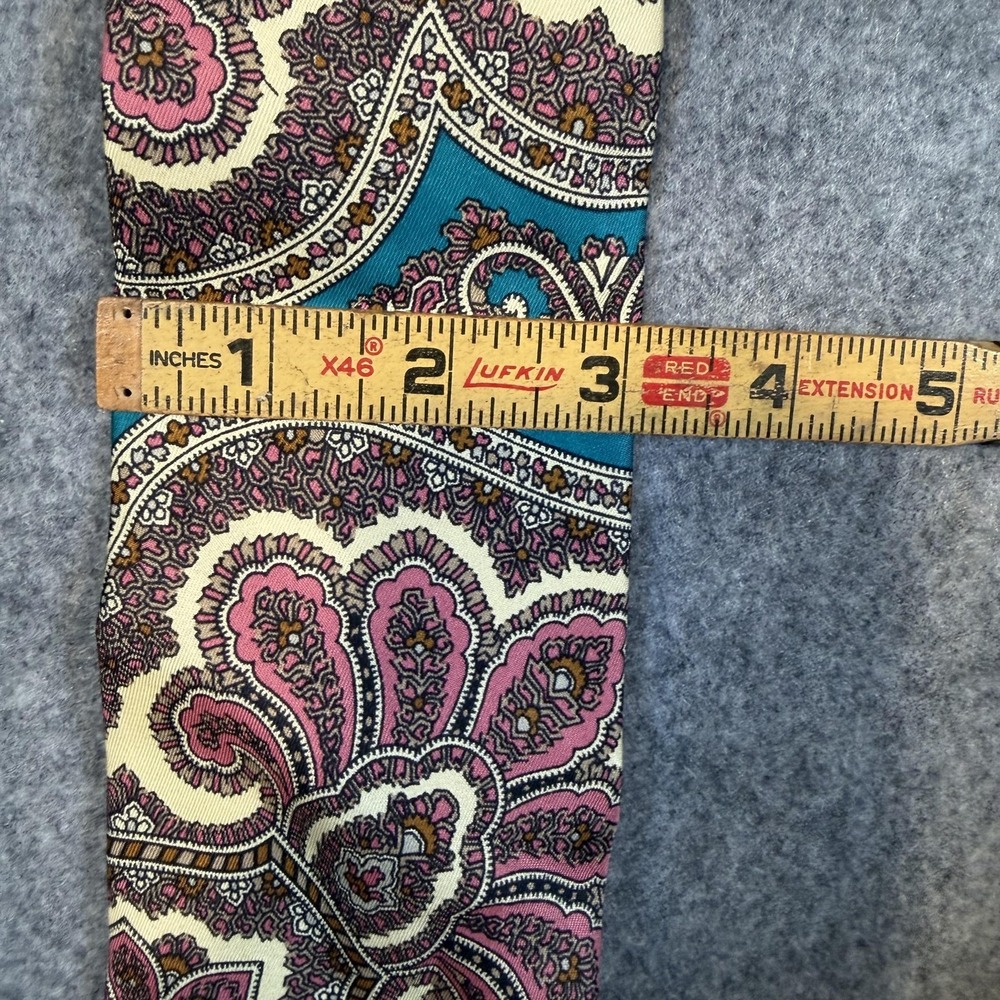 Vintage Burberrys Tie Mens One Size Multicolor Paisley Silk Designer Sewn USA - Picture 7 of 7